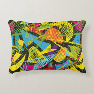 Abstract seamless chaotic pattern. Wallpaper with Decorative Cushion