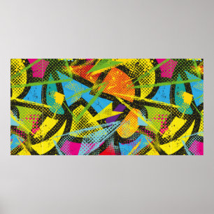 Abstract seamless chaotic pattern. Wallpaper with  Poster