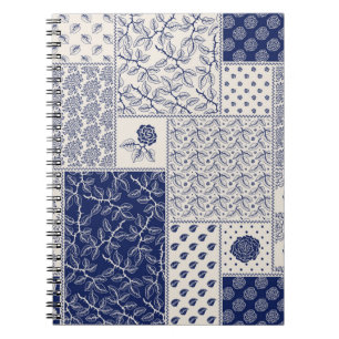 Abstract seamless delicate patchwork pattern, dark notebook