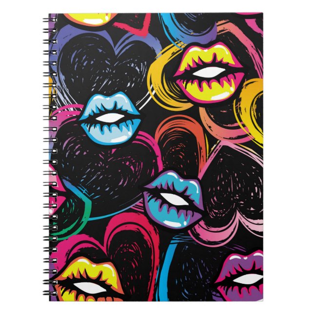 Abstract seamless fashion pattern. beauty style wa notebook (Front)