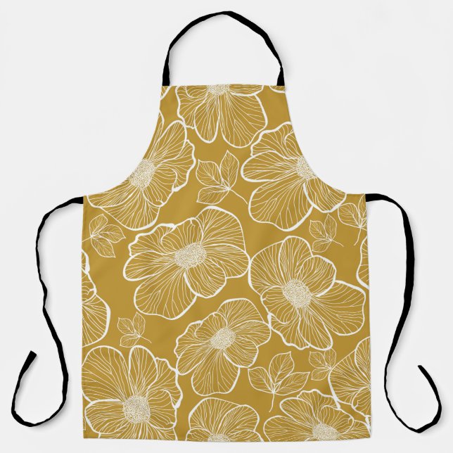 Abstract seamless floral pattern. Flowers backgrou Apron (Front)