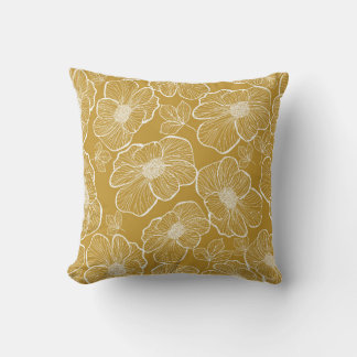 Abstract seamless floral pattern. Flowers backgrou Cushion