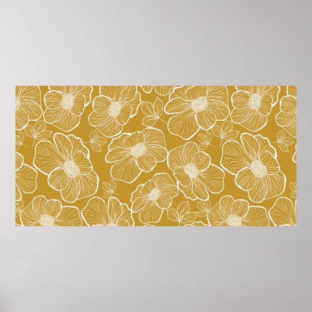 Abstract seamless floral pattern. Flowers backgrou Poster (Front)