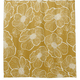 Abstract seamless floral pattern. Flowers backgrou Shower Curtain