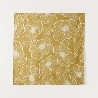 Abstract seamless floral pattern. Flowers backgrou Tapestry