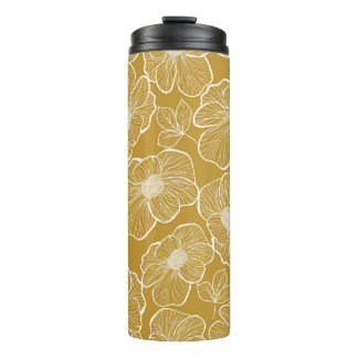 Abstract seamless floral pattern. Flowers backgrou Thermal Tumbler