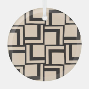 Abstract seamless geometric pattern glass tree decoration