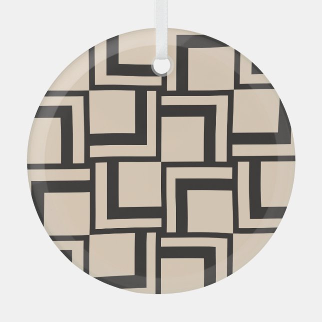 Abstract seamless geometric pattern glass tree decoration (Front)