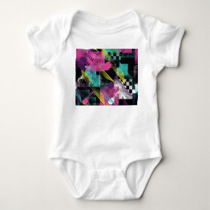 Abstract seamless, girls boys fashion, colourful. baby bodysuit