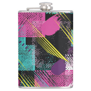 Abstract seamless, girls boys fashion, colourful. hip flask