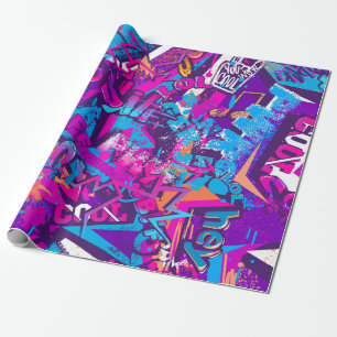 Abstract seamless graffiti words pattern. Grunge r Wrapping Paper