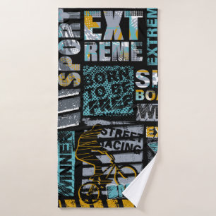 Abstract seamless grunge pattern. Urban style mode Bath Towel