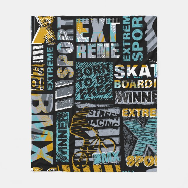 Abstract seamless grunge pattern. Urban style mode Fleece Blanket (Front)