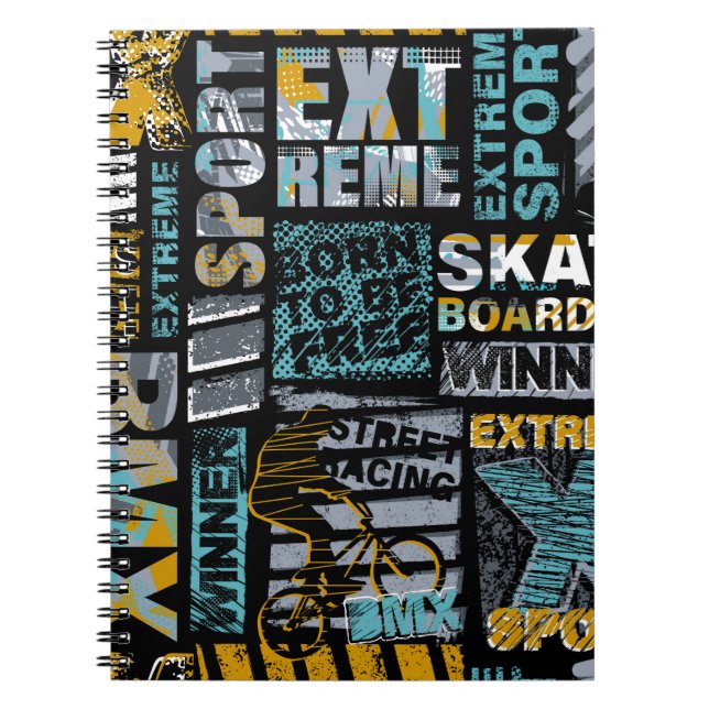 Abstract seamless grunge pattern. Urban style mode Notebook (Front)