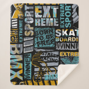 Abstract seamless grunge pattern. Urban style mode Sherpa Blanket