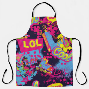 Abstract seamless grunge teenagers pattern. Comics Apron
