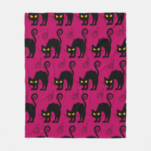 Abstract seamless halloween cat pattern. Creative Fleece Blanket