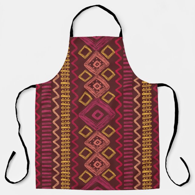Abstract seamless hand drawn ethnic pattern. apron (Front)