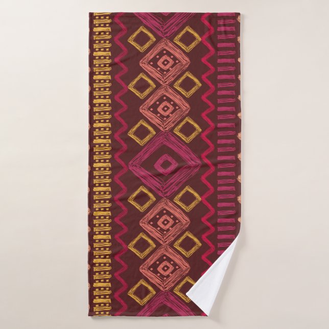 Abstract seamless hand drawn ethnic pattern. bath towel (Bath Towel)