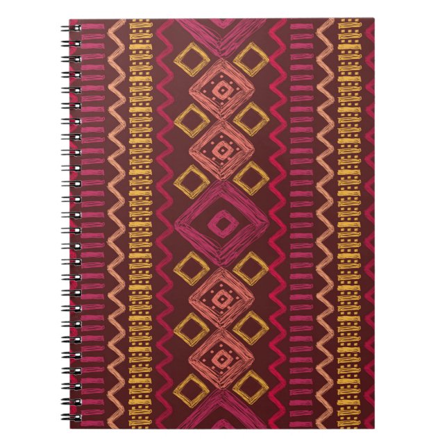 Abstract seamless hand drawn ethnic pattern. notebook (Front)