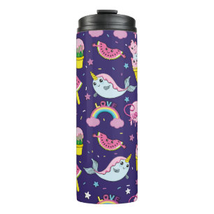 Abstract seamless ice cream pattern. Creative vint Thermal Tumbler
