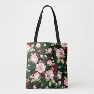 Abstract seamless lovely pattern drawn blooming ro tote bag