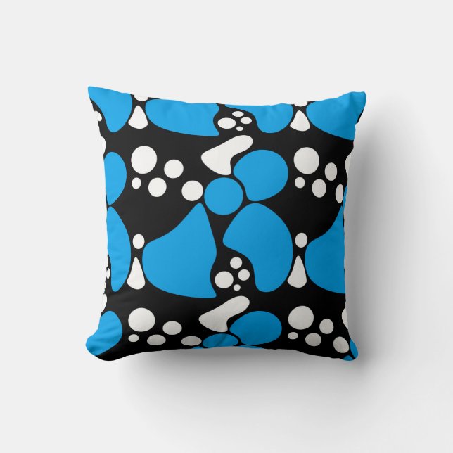 Abstract seamless moder print bright fun kids navy cushion (Front)