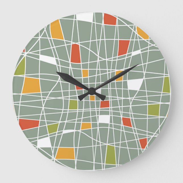Abstract Seamless: Modern Pattern Design. Large Clock (Front)