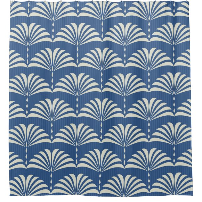 Abstract seamless oriental floral pattern Art deco Shower Curtain (Front)