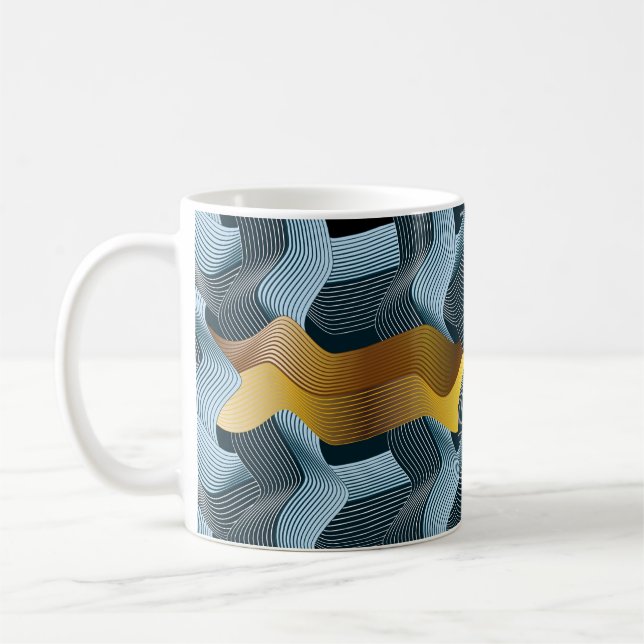Abstract seamless ornament with waves coffee mug (Left)