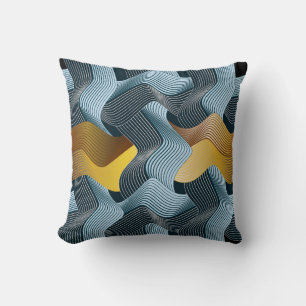 Abstract seamless ornament with waves cushion