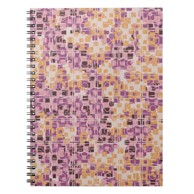 Abstract seamless pattern. Chaotic rounded squares Notebook (Front)