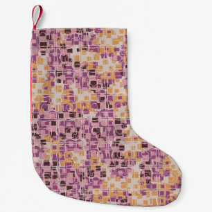 Abstract seamless pattern. Chaotic rounded squares Small Christmas Stocking