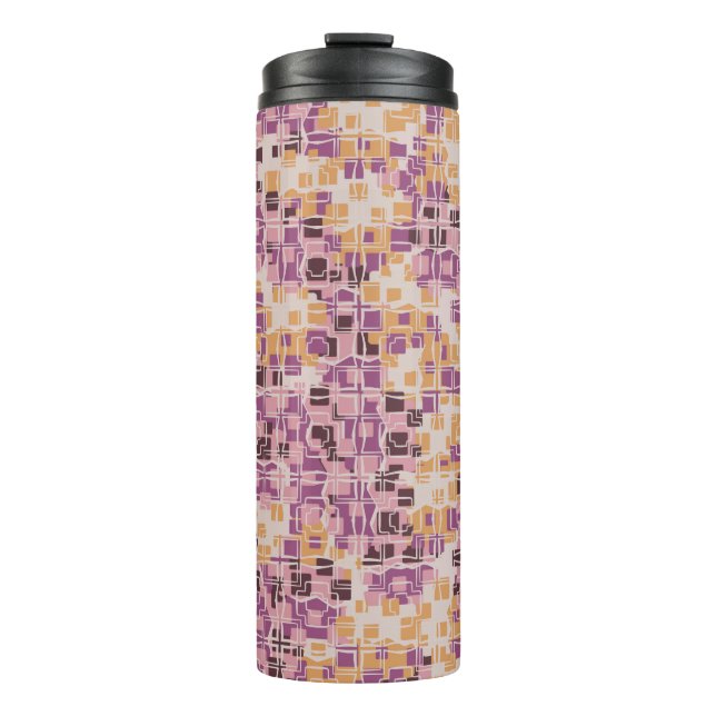 Abstract seamless pattern. Chaotic rounded squares Thermal Tumbler (Front)