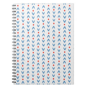 Abstract seamless pattern in blue and red on cream notebook