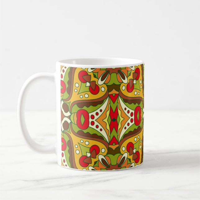 Abstract seamless pattern in oriental ethnic style coffee mug (Left)