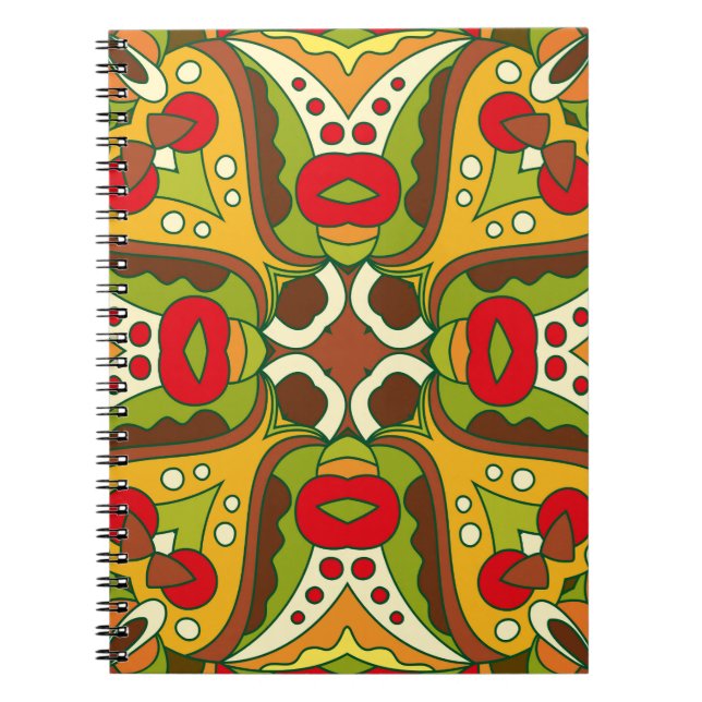 Abstract seamless pattern in oriental ethnic style notebook (Front)
