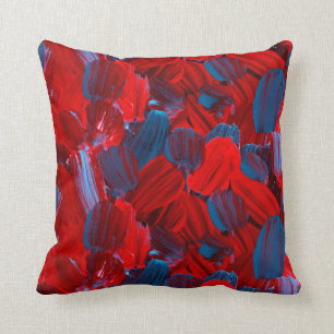 Abstract seamless pattern in red and blue colour cushion