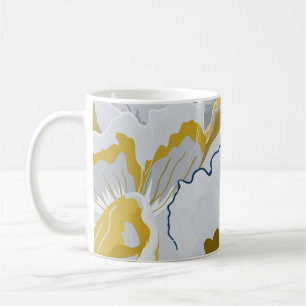 Abstract seamless pattern. Light grey, yellow, g Coffee Mug