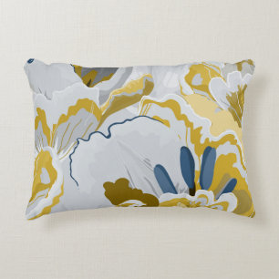 Abstract seamless pattern. Light grey, yellow, g Decorative Cushion