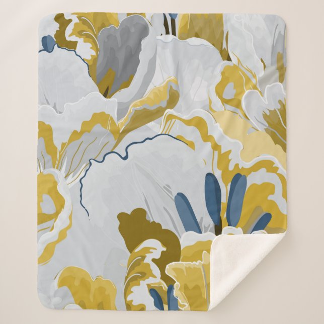 Abstract seamless pattern. Light grey,  yellow,  g Sherpa Blanket (Front)