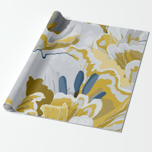 Abstract seamless pattern. Light grey, yellow, g Wrapping Paper