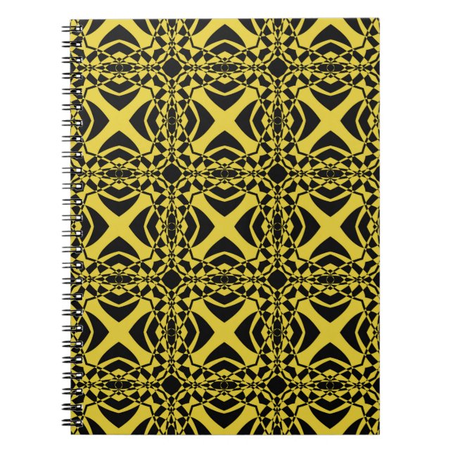 Abstract seamless pattern of black and gold colour notebook (Front)