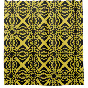Abstract seamless pattern of black and gold colour shower curtain