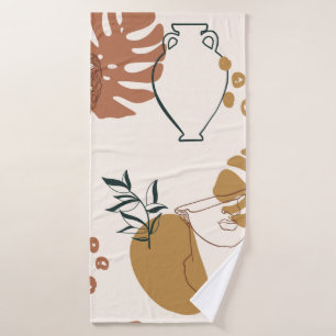 Abstract seamless pattern of Greek sculpture head  Bath Towel