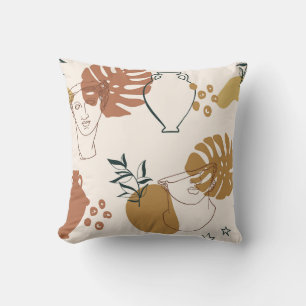 Abstract seamless pattern of Greek sculpture head  Cushion
