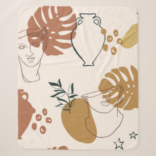 Abstract seamless pattern of Greek sculpture head Sherpa Blanket