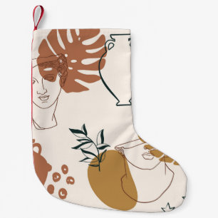 Abstract seamless pattern of Greek sculpture head Small Christmas Stocking