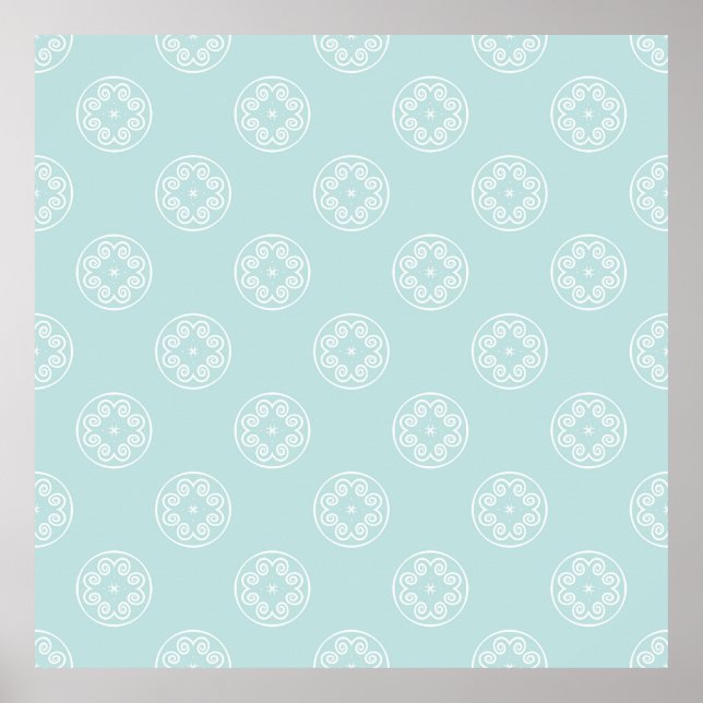 Abstract seamless pattern of Powder Blue color bac Poster (Front)