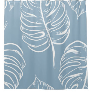 Abstract seamless pattern of tropical leaf. Tropic Shower Curtain